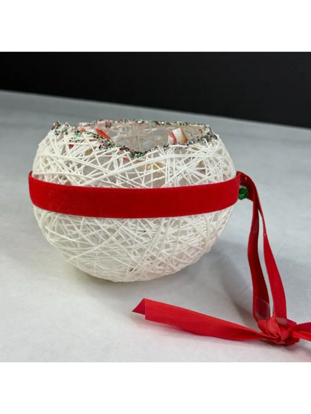 Vintage Diorama Egg String Christmas Ornament Blow Mold Reindeer